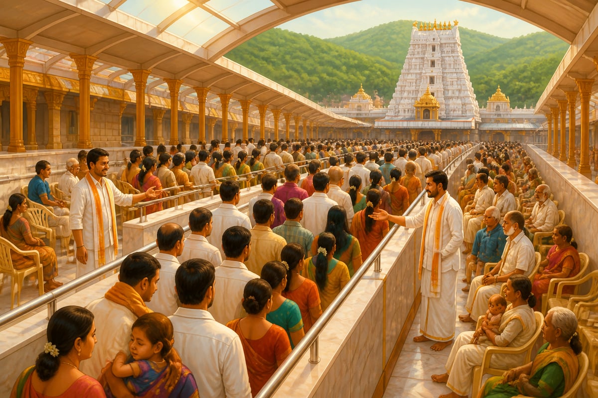 Tirumala darshan queue moving in disciplined files