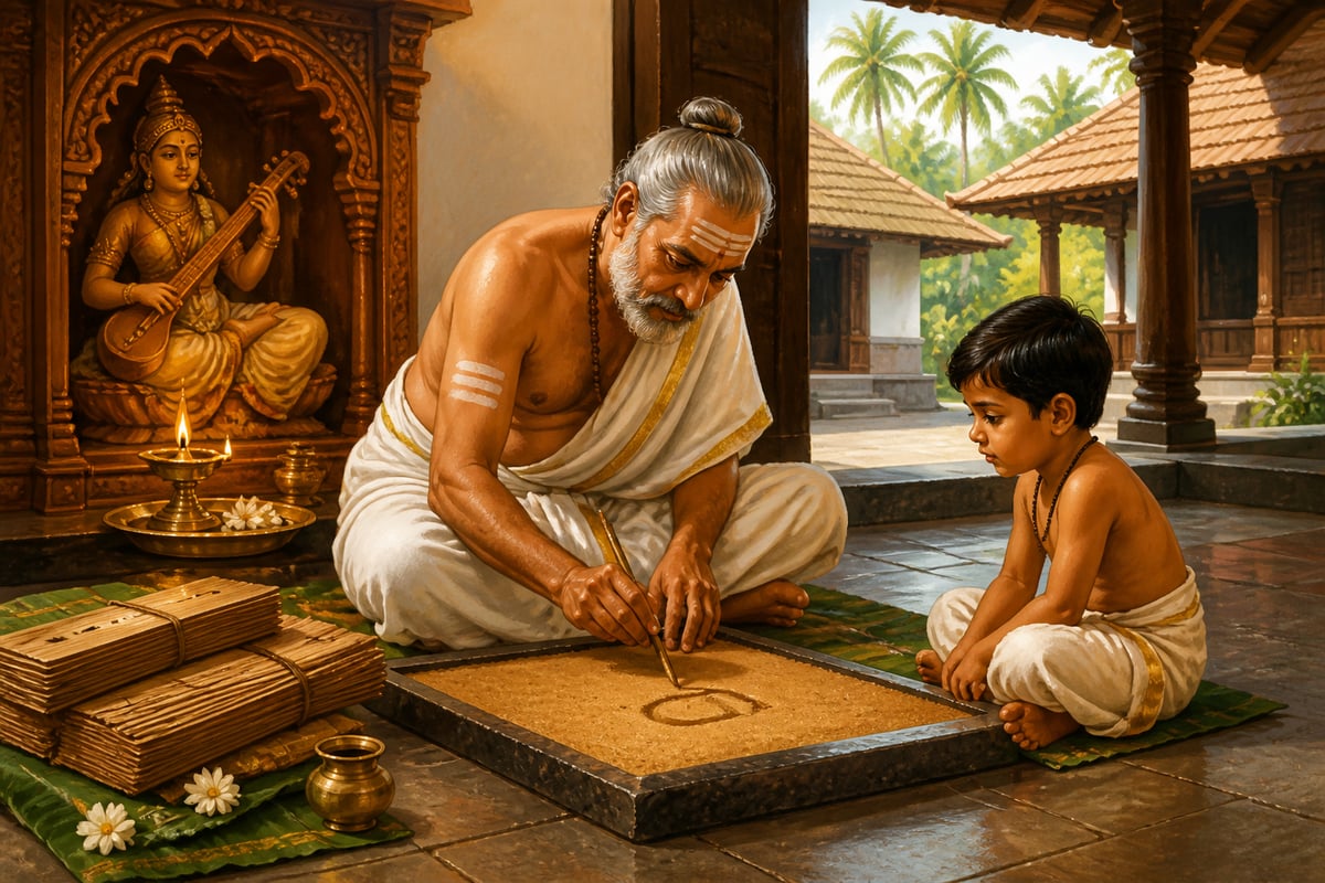 Kerala Ezhuthiniruthu ceremony in the Cheraman Perumal era