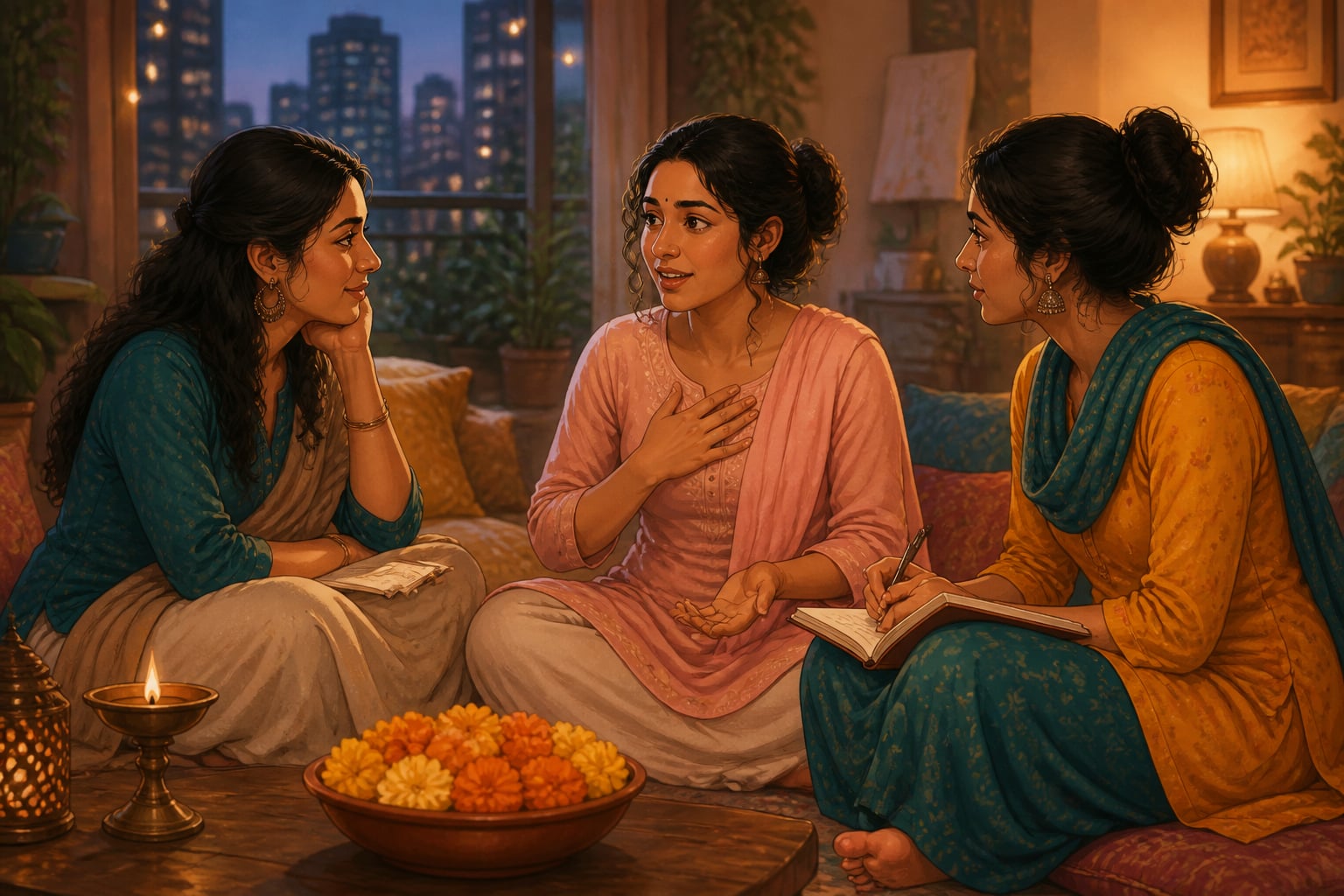 Three friends in satsanga truth-community