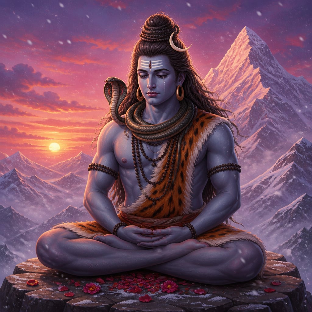 Shiva on Kailash as the bond breaks