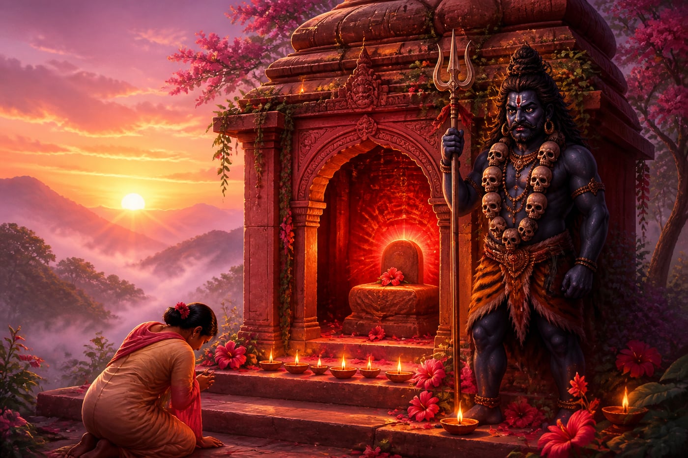 A Shakti Peetha shrine with Bhairava guardian