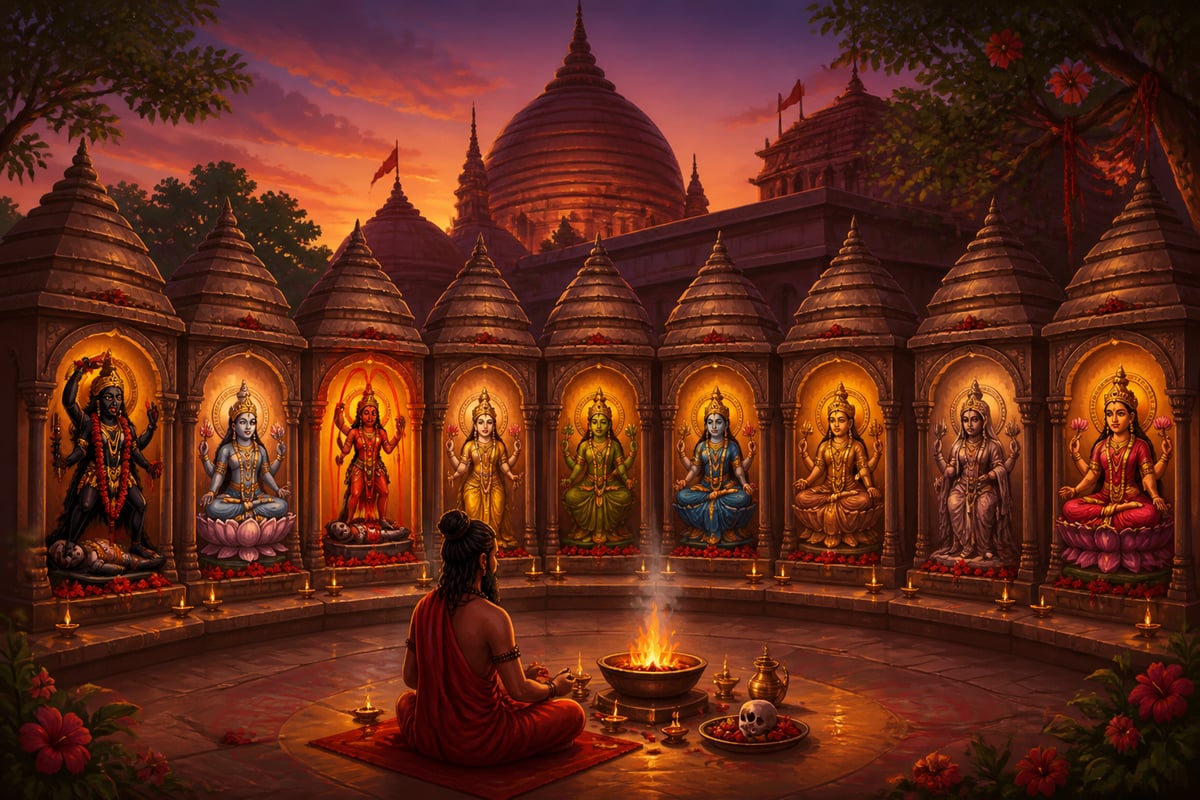 The ten Mahavidyas shrines at Kamakhya