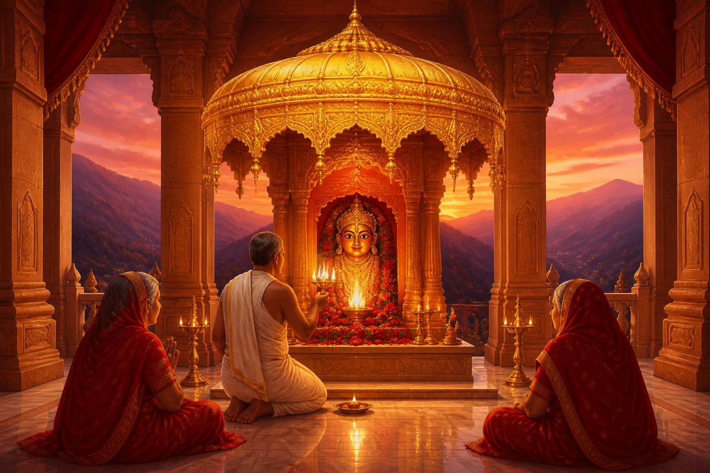 The Akbar gold canopy hanging at Kangra Devi temple
