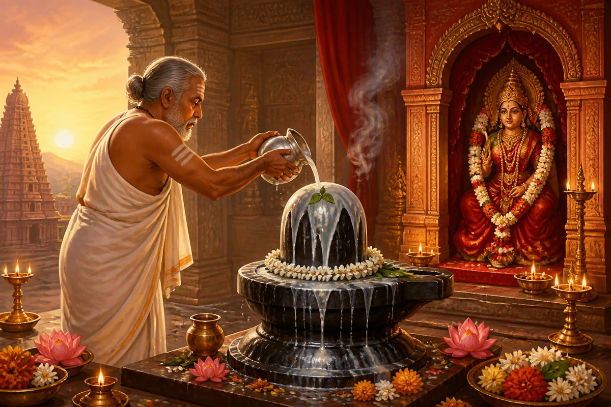 The Mallikarjuna Jyotirlinga at Srisailam adjacent to Bhramaramba