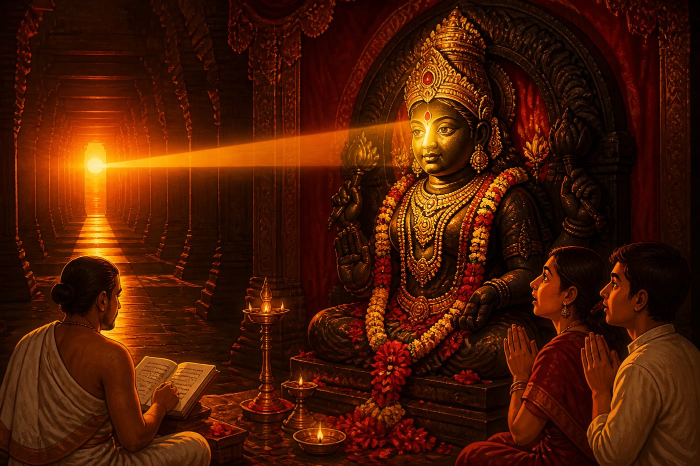 Mahalakshmi Kolhapur at the Kirnotsava sun ray festival