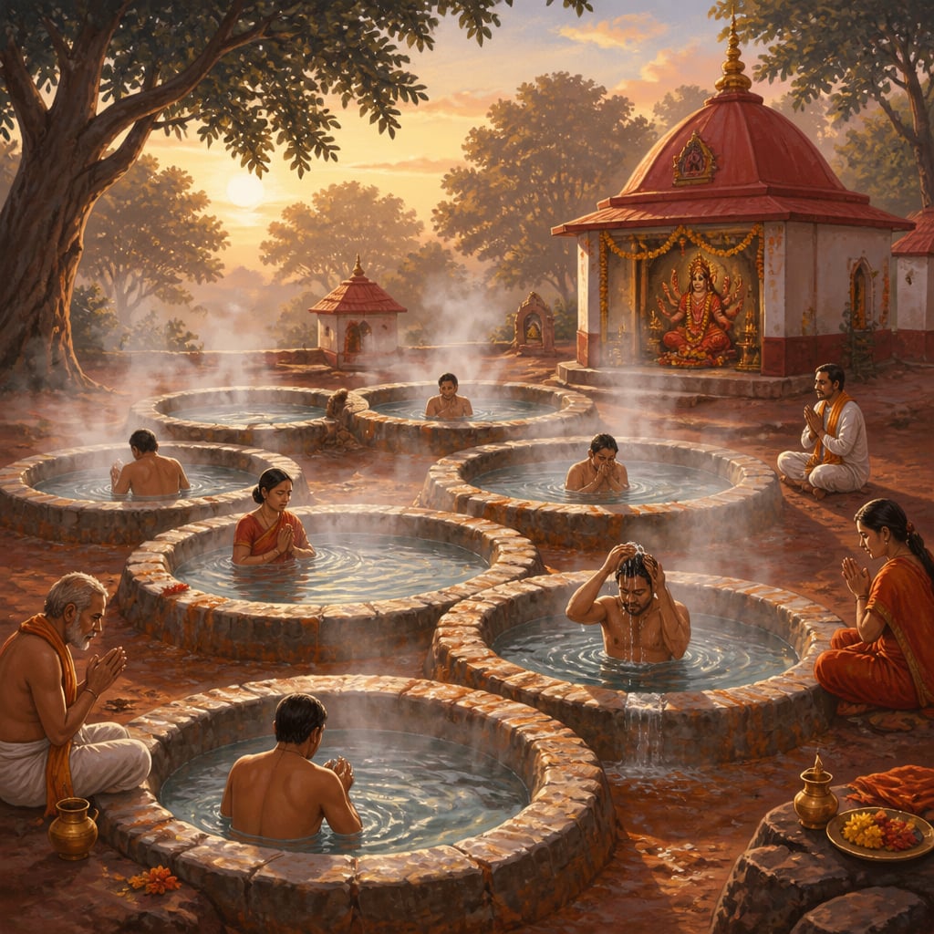 Bakreshwar hot springs at dawn