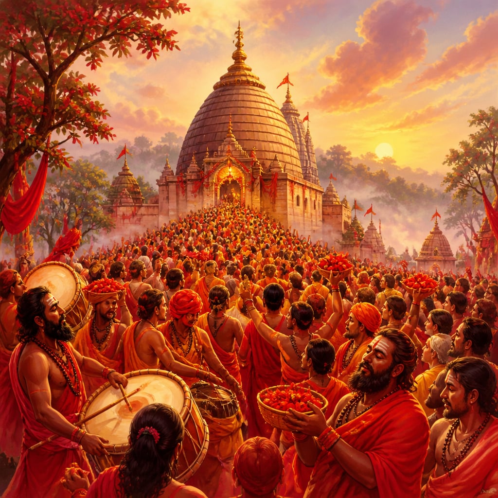 Ambubachi Mela pilgrims at Kamakhya