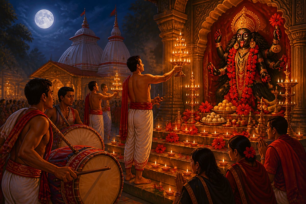 Kali Puja midnight aarati at Tarapith temple
