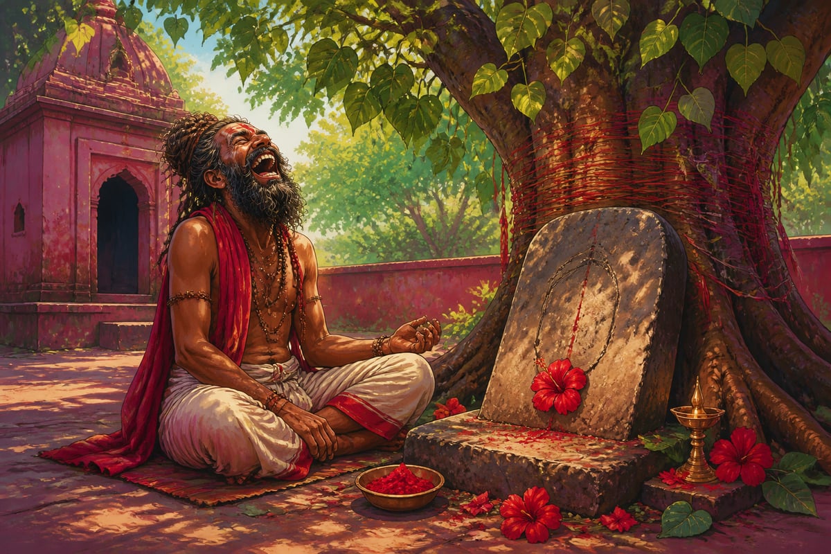 A Tantric sadhaka practicing attahasa at the Phullara shrine