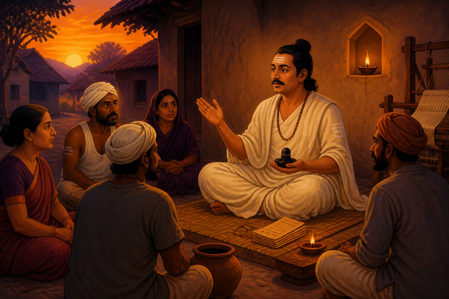 Basavanna with the ishtalinga in his palm