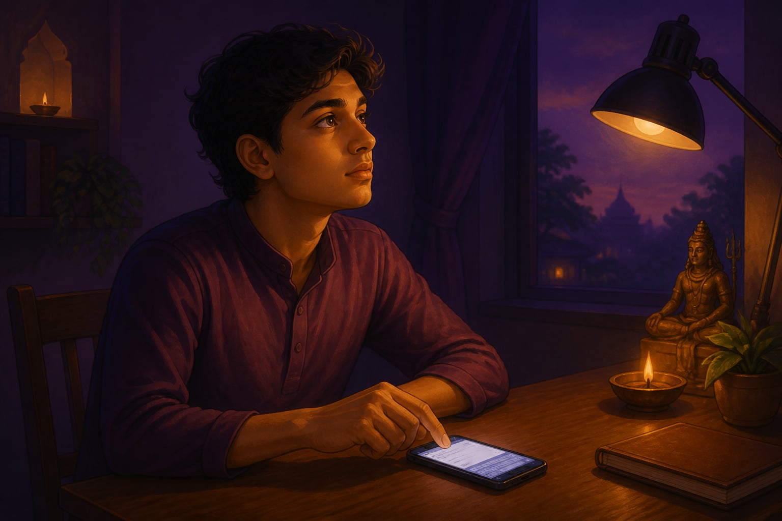 A young person pauses a half-second before pressing send
