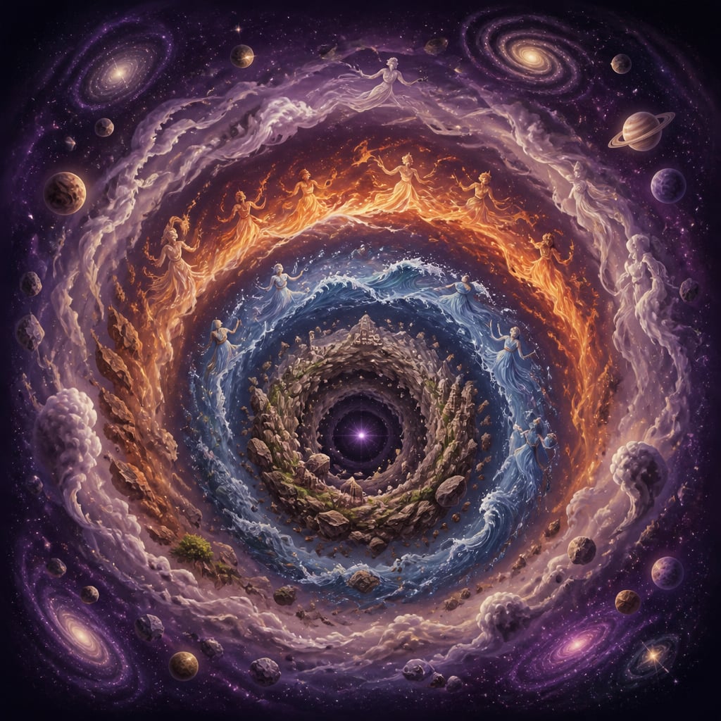The five elements reversing into cosmic dissolution