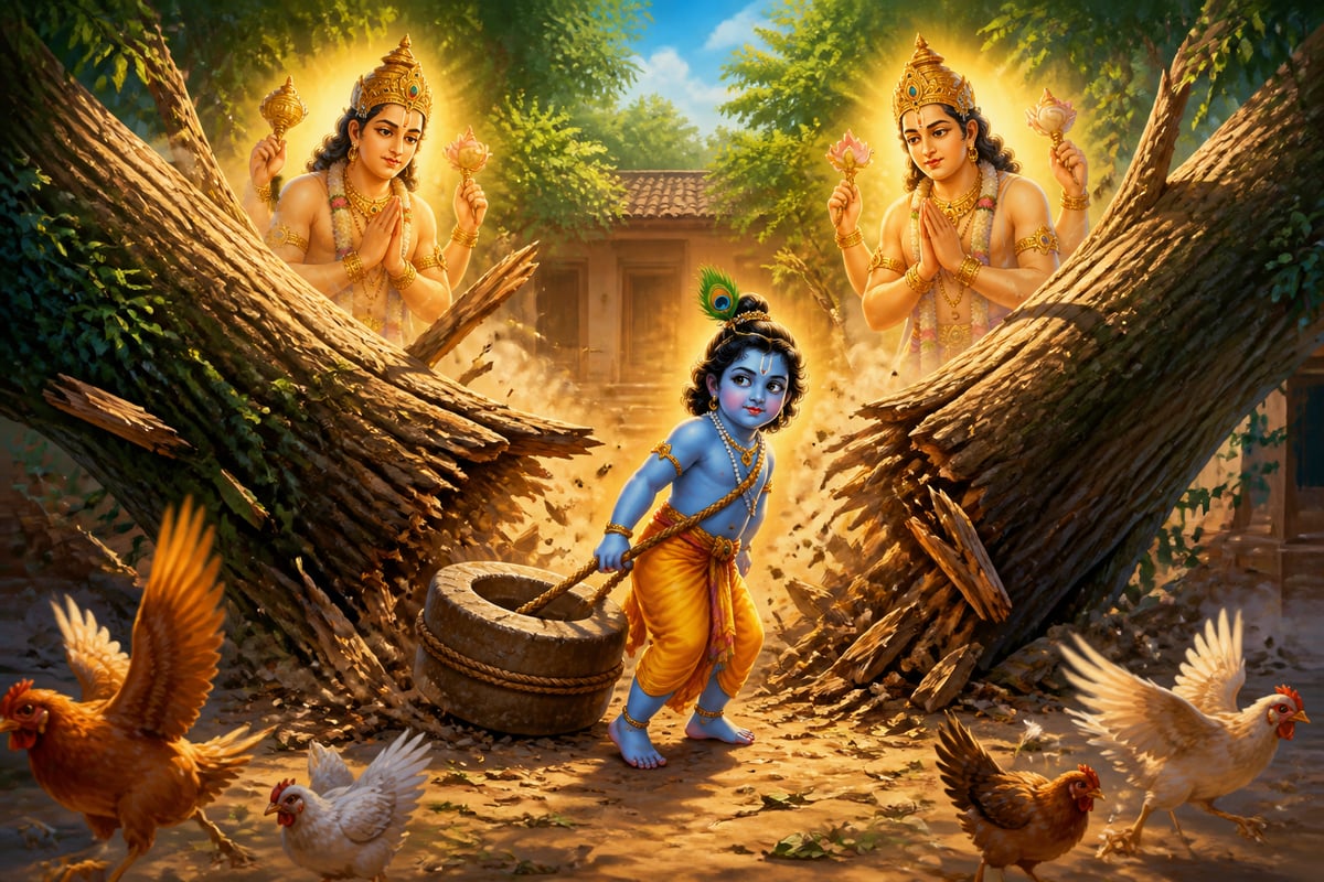 Twin arjuna trees crash as Nalakuvara and Manigriva emerge