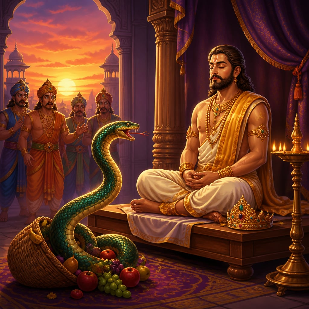 King Parikshit seated in samadhi