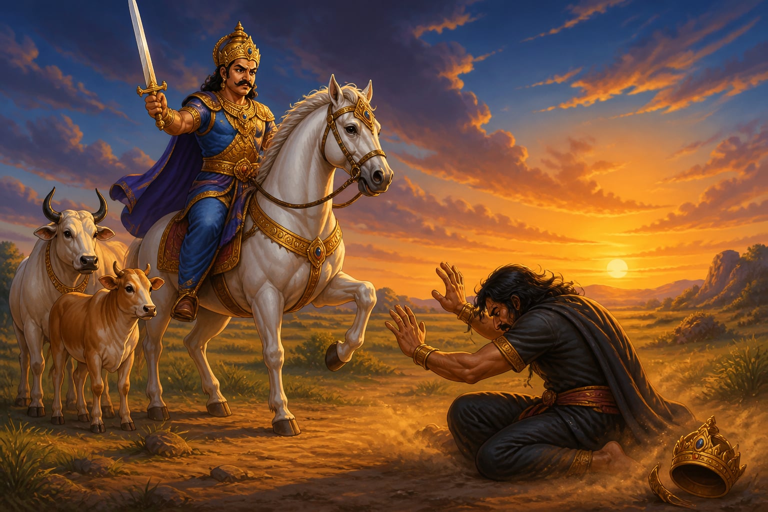 Parikshit confronts the disguised Kali