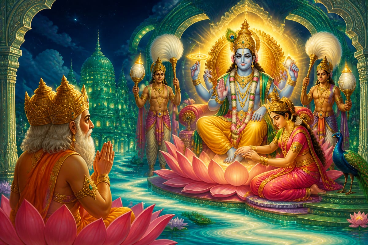 The vision of Vaikuntha opening before Brahma