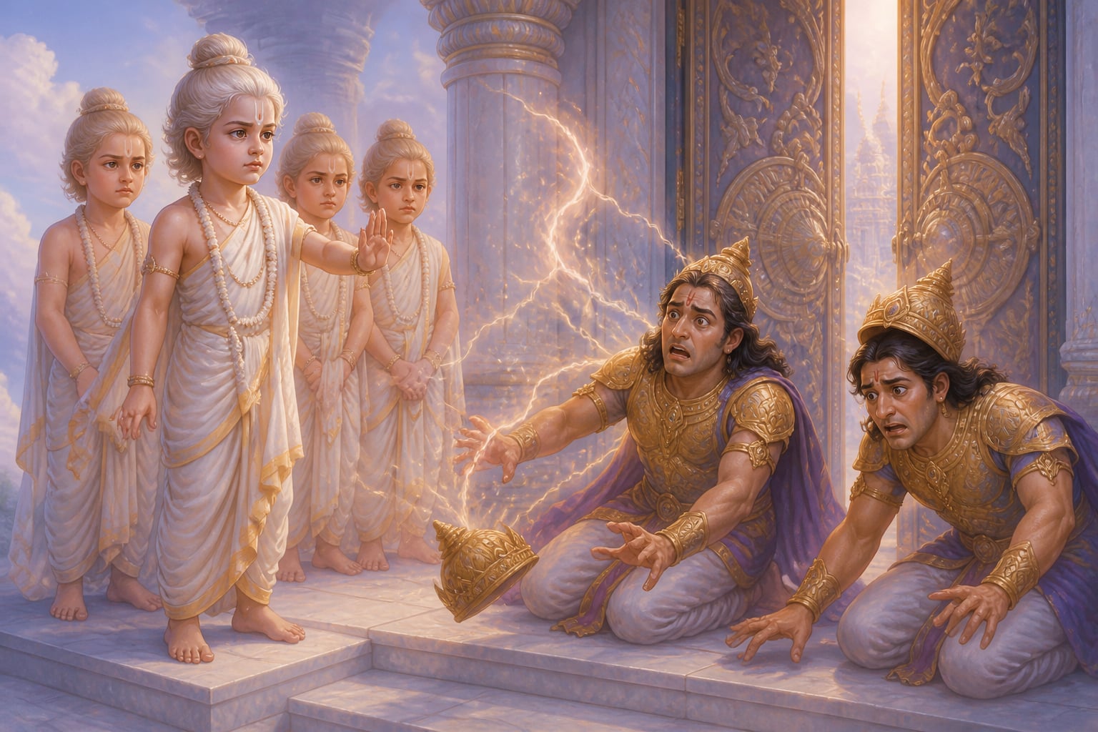 Sanaka pronouncing the curse on Jaya and Vijaya