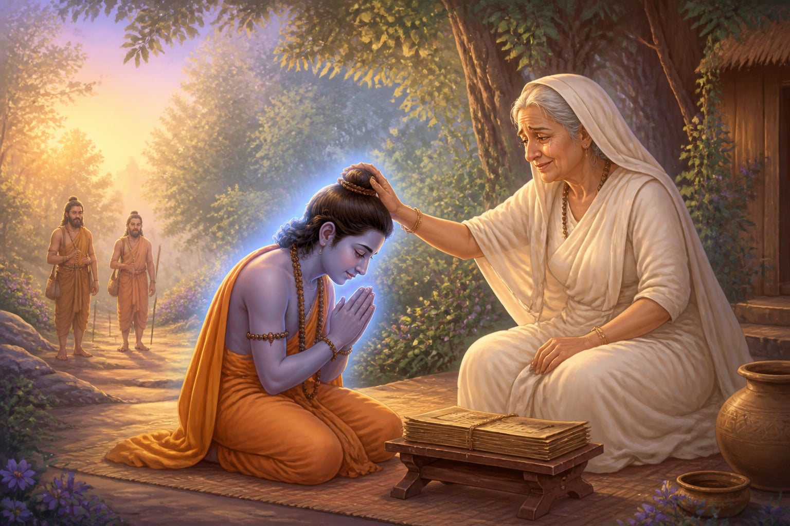 Kapila taking leave of his mother Devahuti