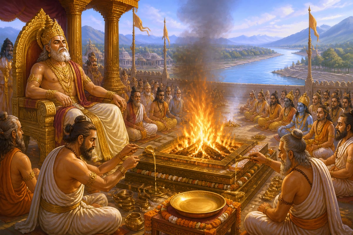 Daksha's grand yajna at Kankhal with Shiva's seat empty