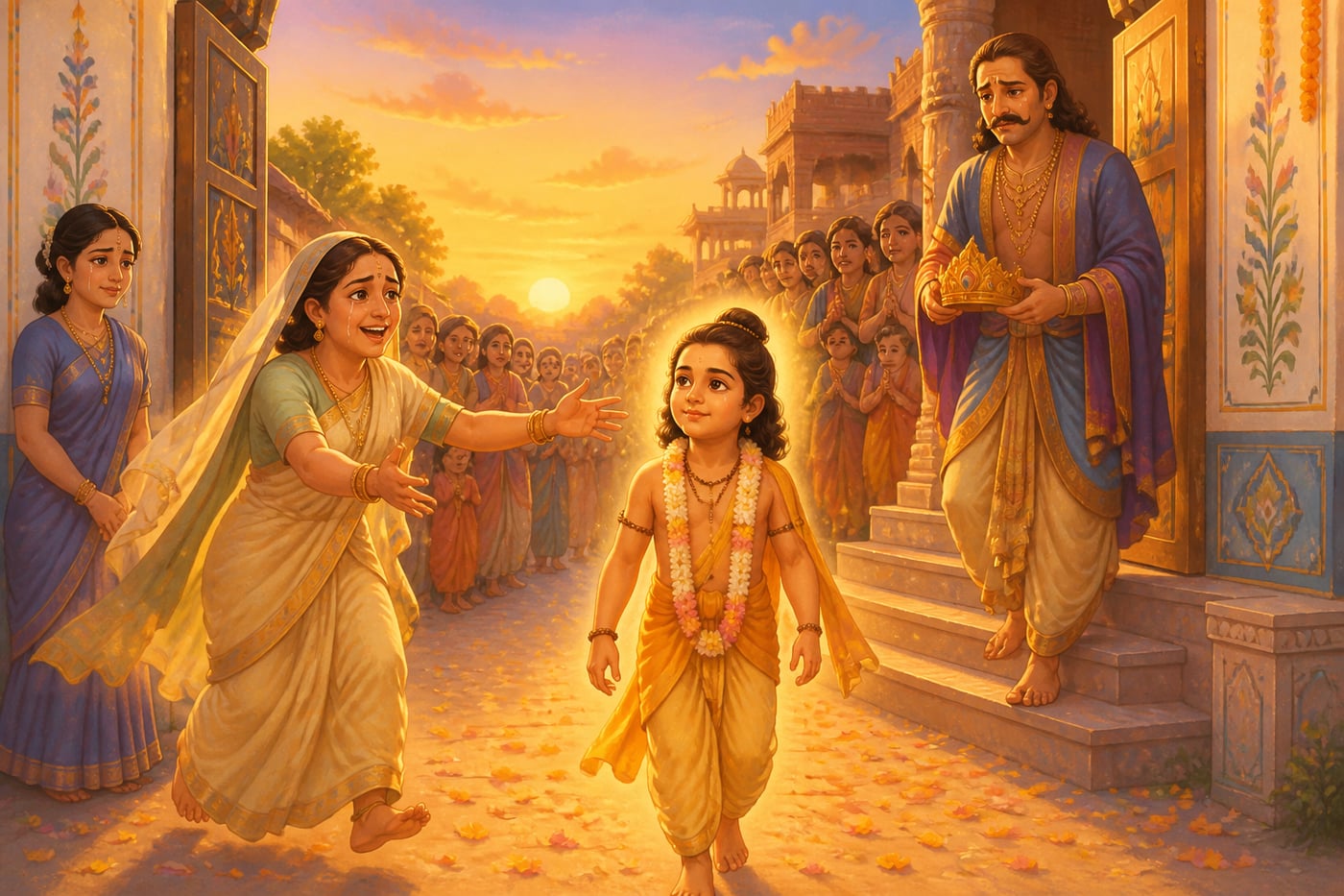 Dhruva's homecoming at his father's palace