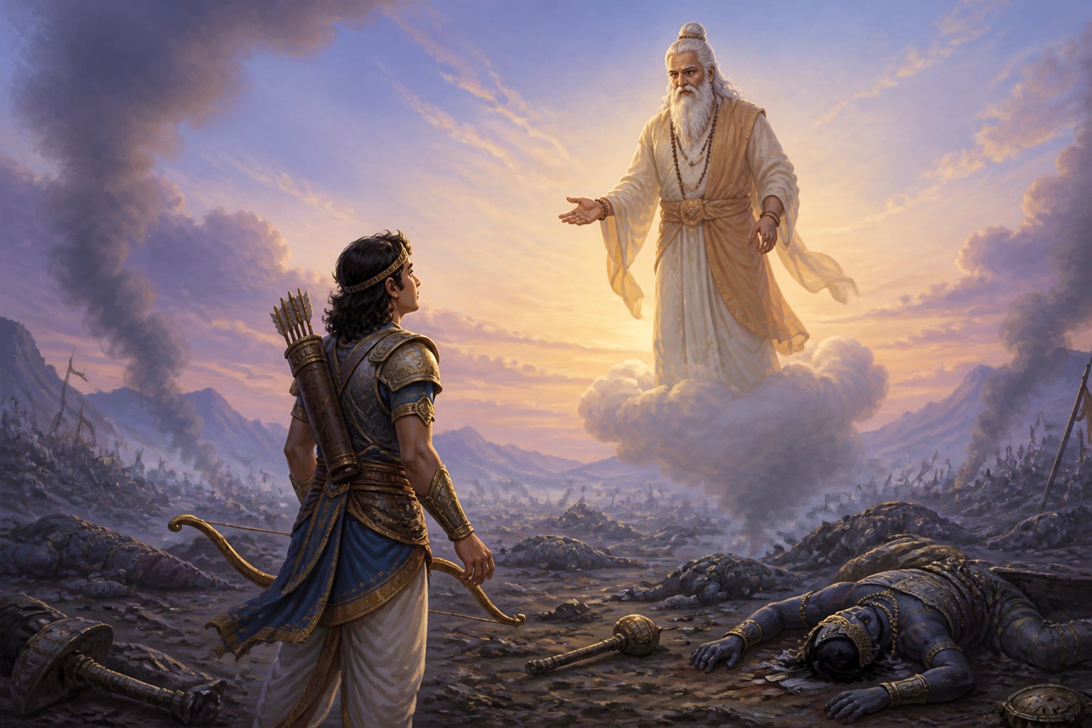 Svayambhuva Manu halts Dhruva's vengeance