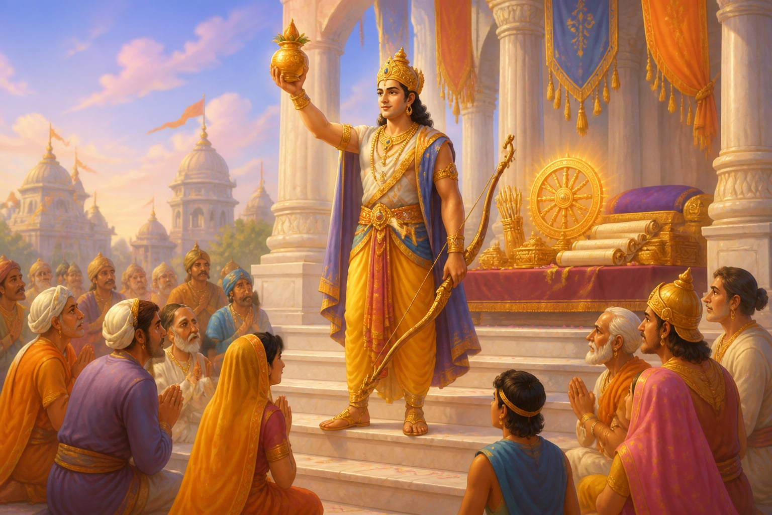Prithu proclaims raja-dharma to his subjects