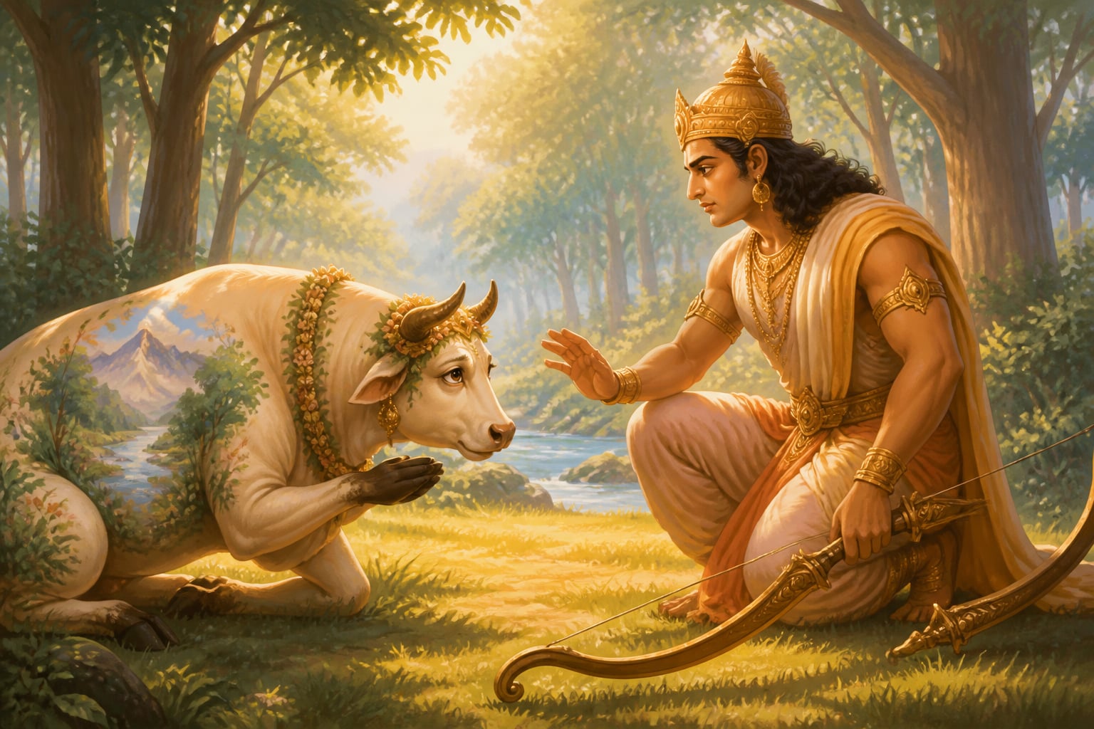 Earth-cow pleads her defense before Prithu