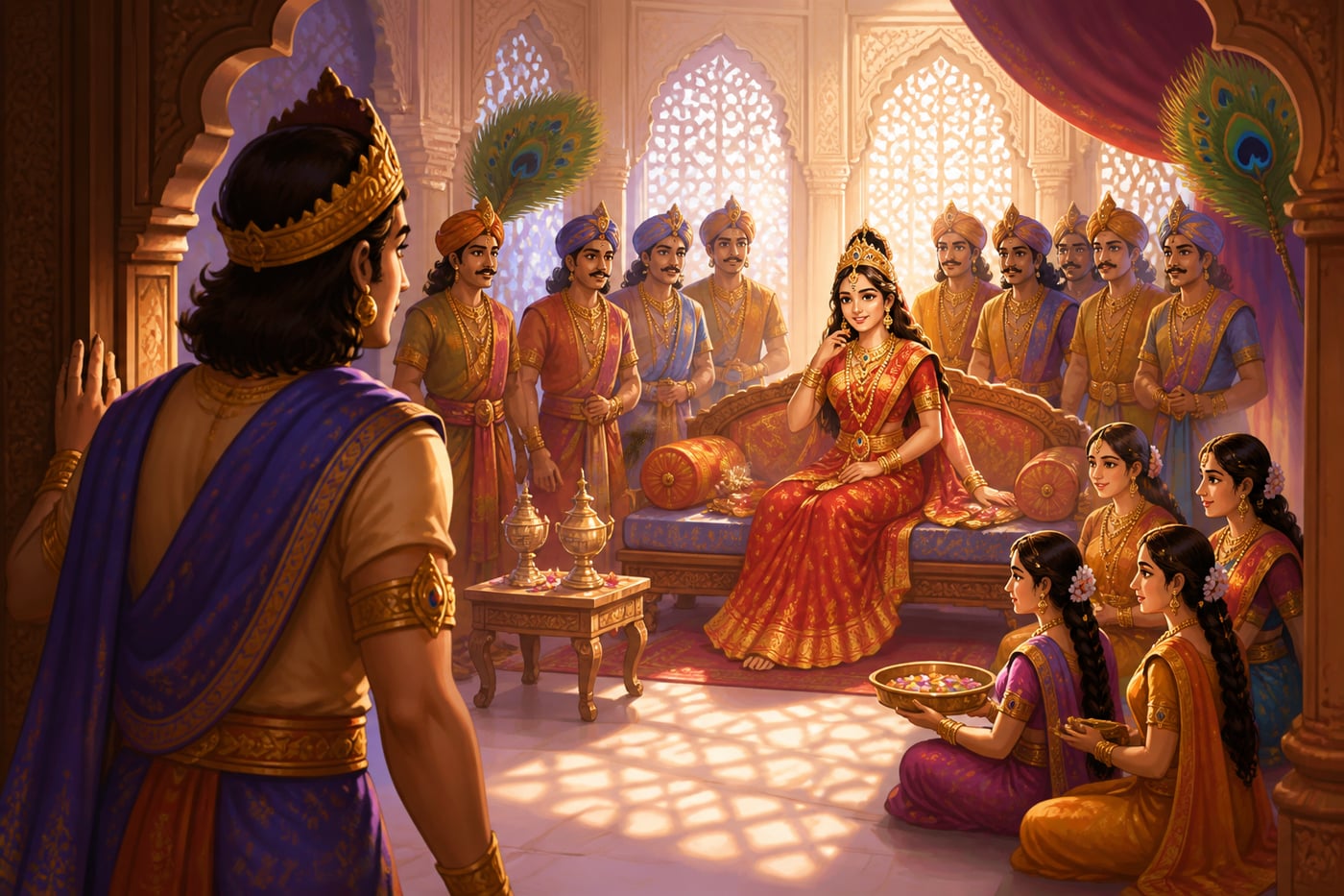Puranjana meets Queen Puranjani in the city