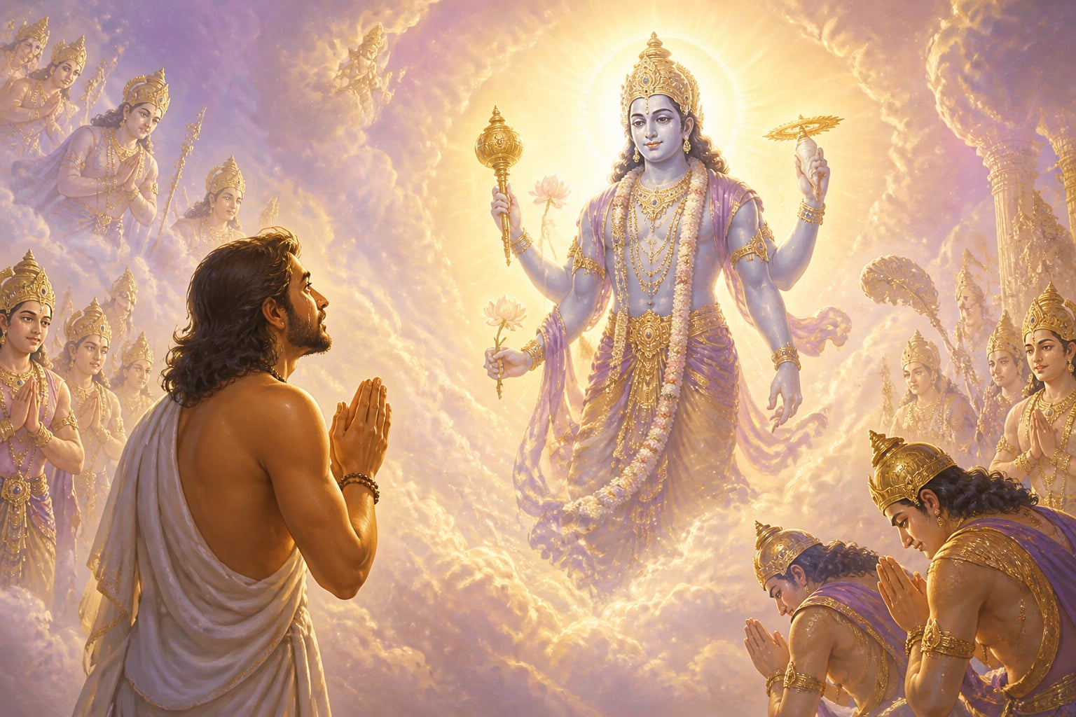 Chitraketu's vision of the four-armed Lord Sankarshana
