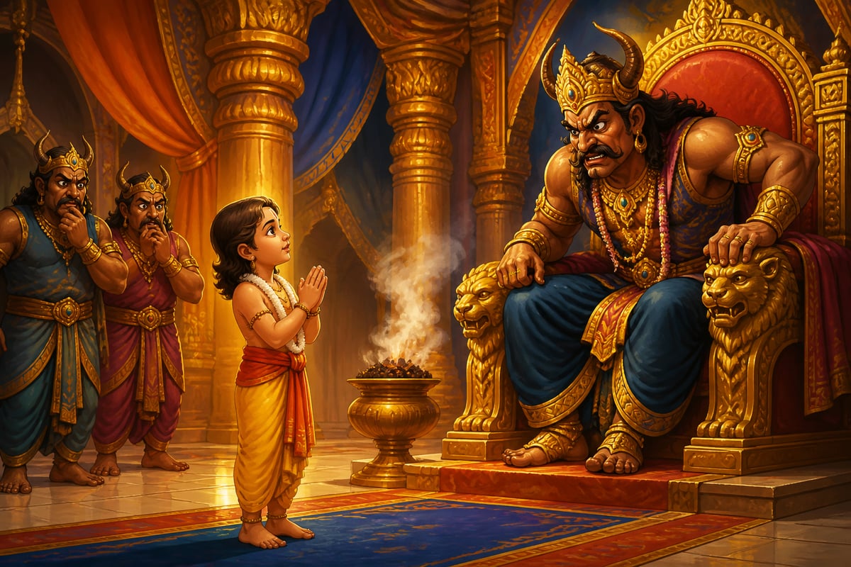 Prahlada answers in his father's court