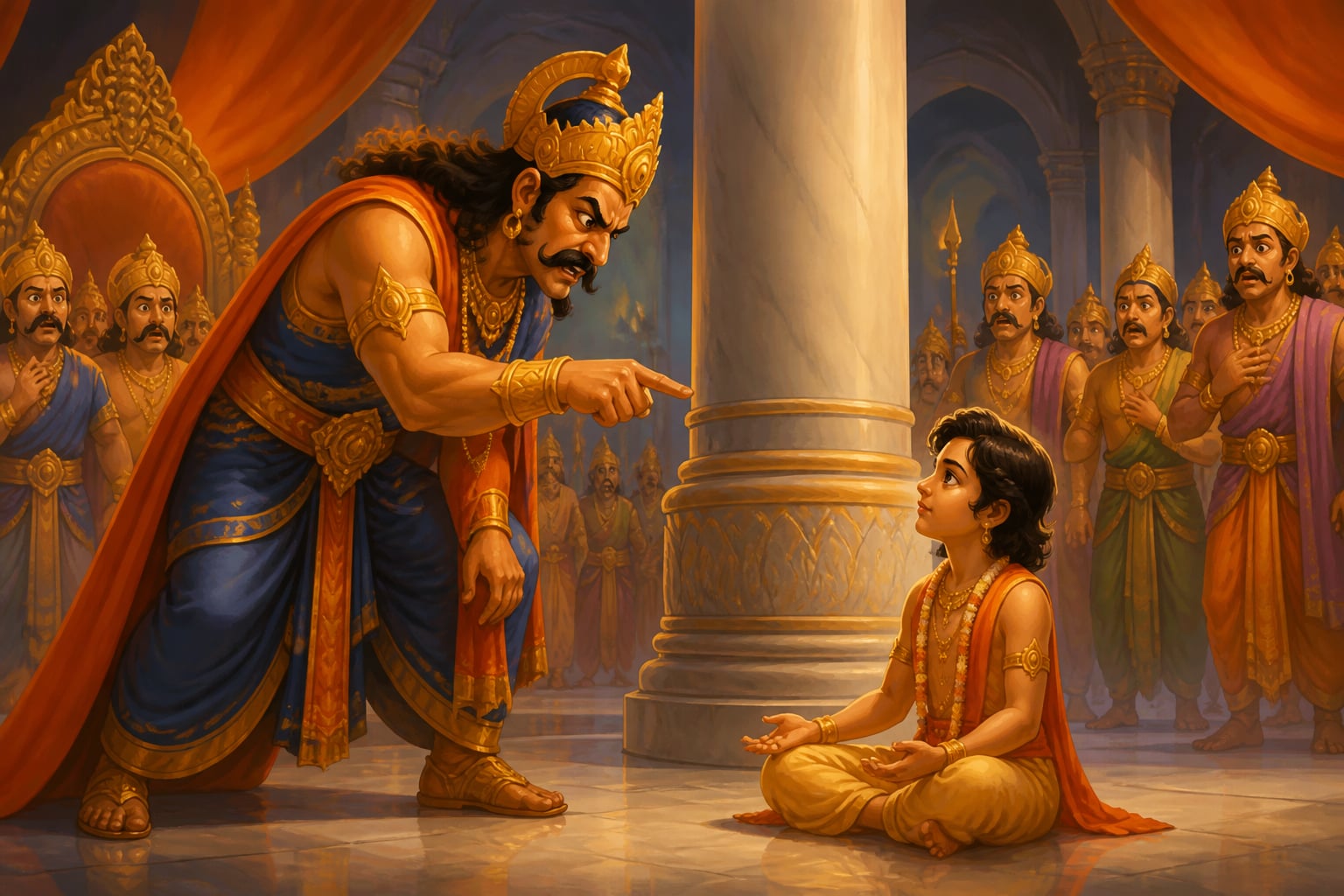 Hiranyakashipu demands where is your Vishnu