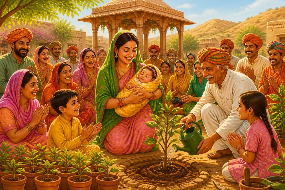 Piplantri village plants trees to celebrate a daughter