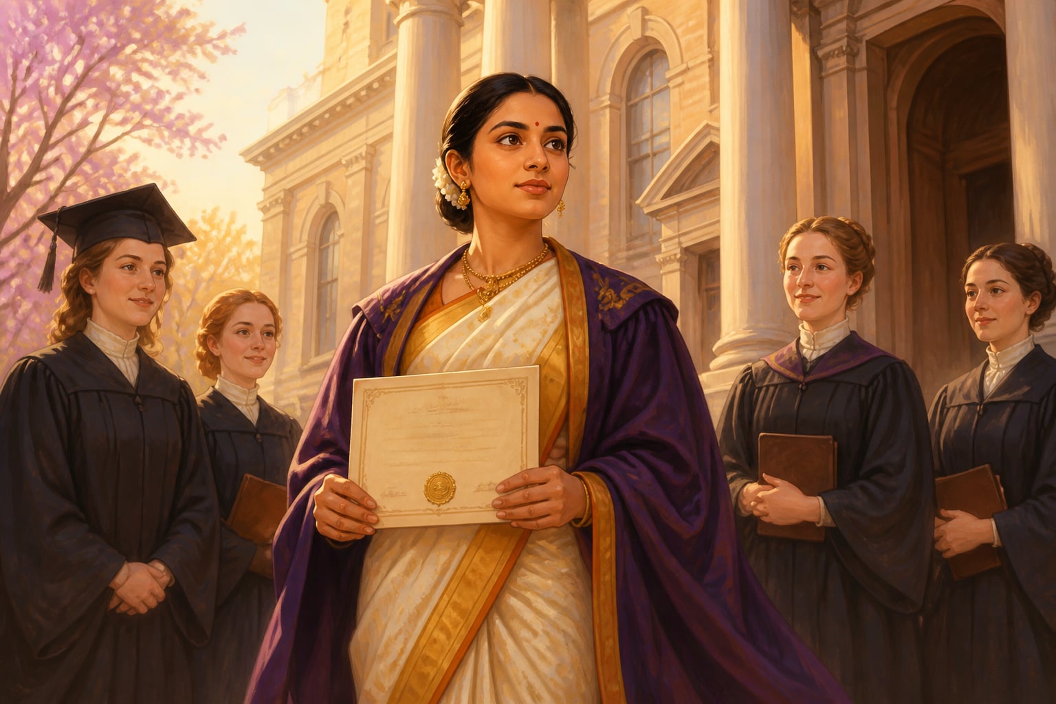 Anandibai Joshi graduating from Pennsylvania Women's Medical College 1886
