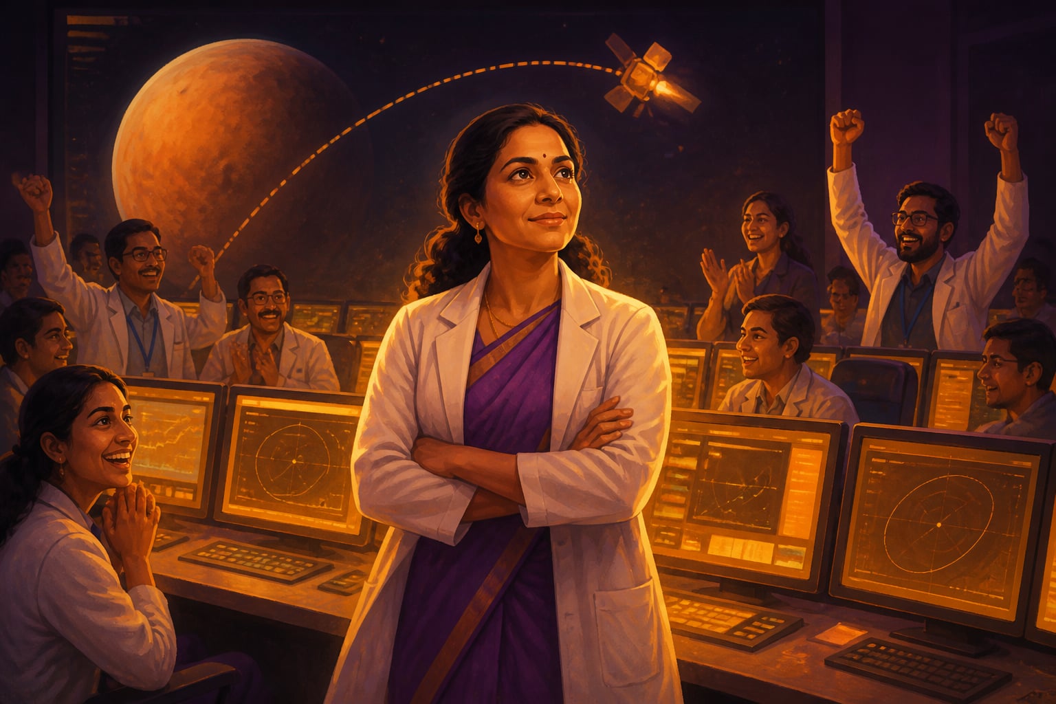 Ritu Karidhal at ISRO Mangalyaan Mars Orbiter mission control
