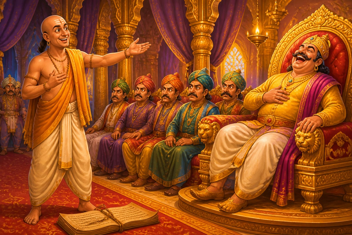 Tenali points out the miserable courtiers