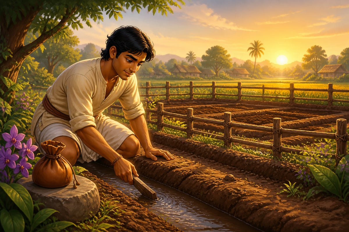 Ranga the wise brother prepares his field with foresight