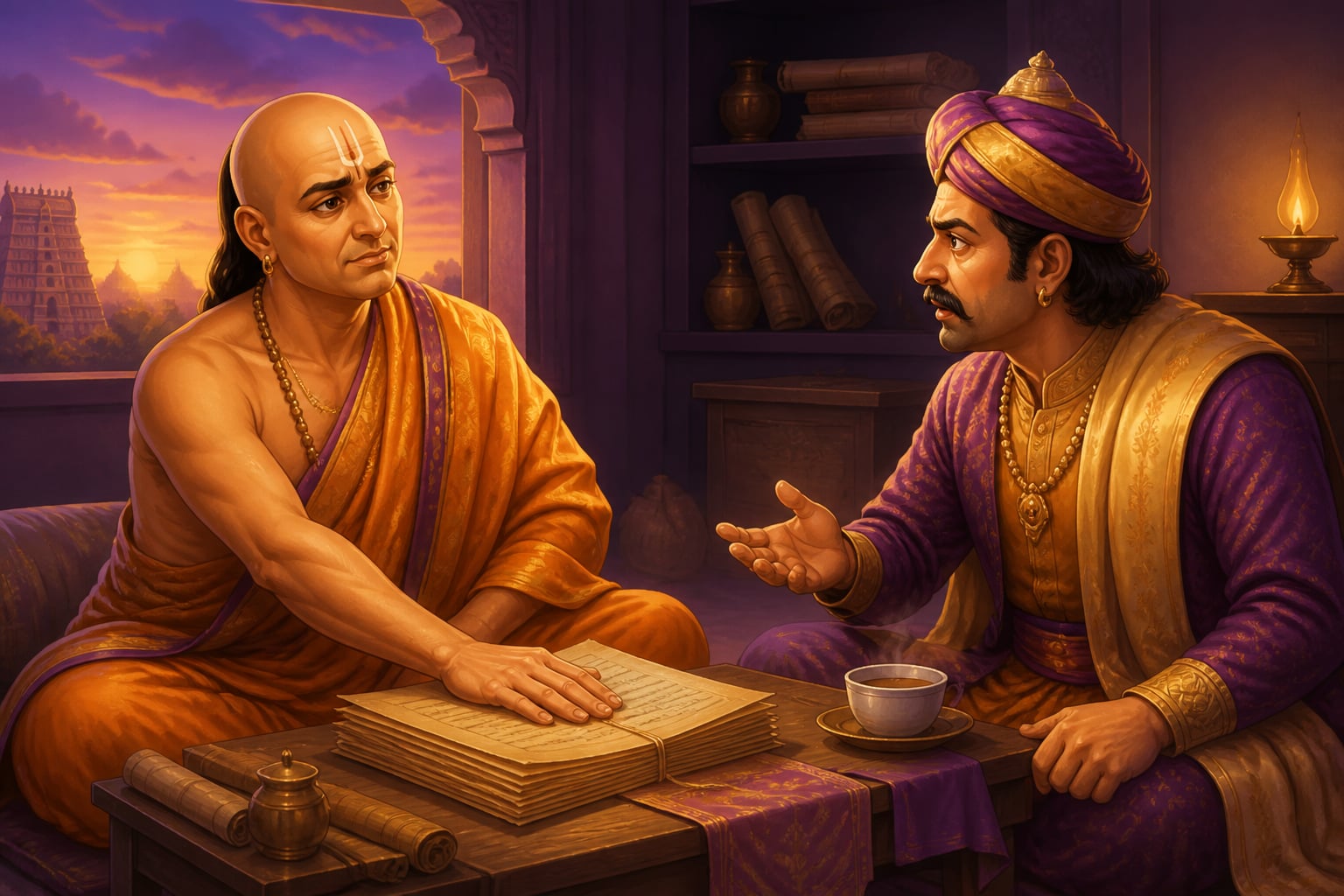 Tenali firmly declining his old friend Venkat's unethical business proposal