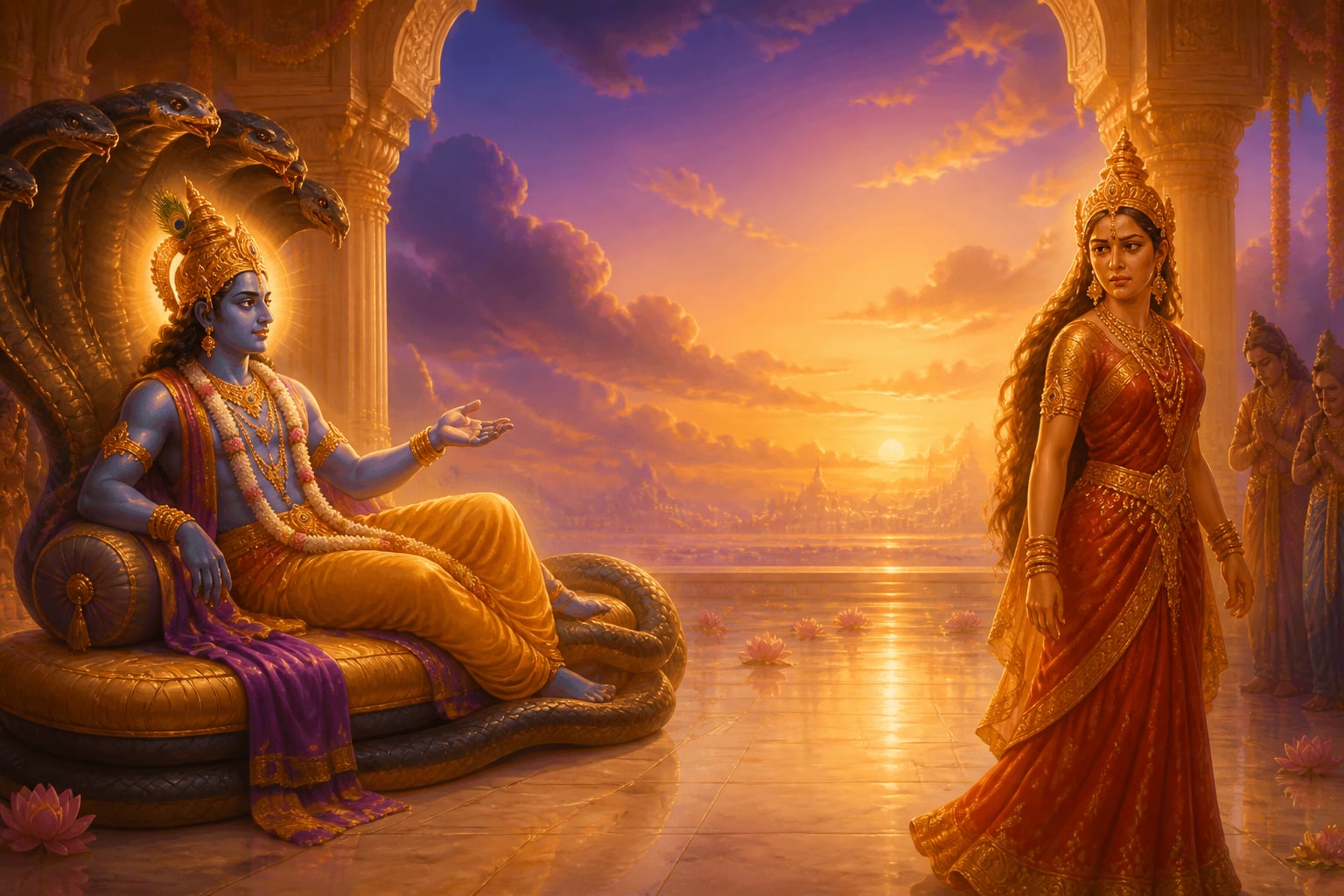 Lakshmi and Vishnu after the kick