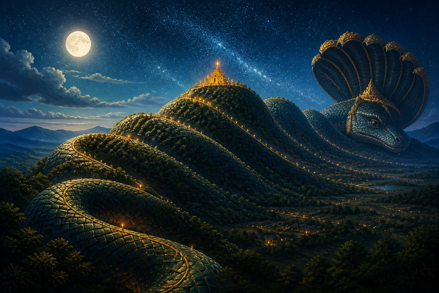 The seven hills as the coils of Shesha