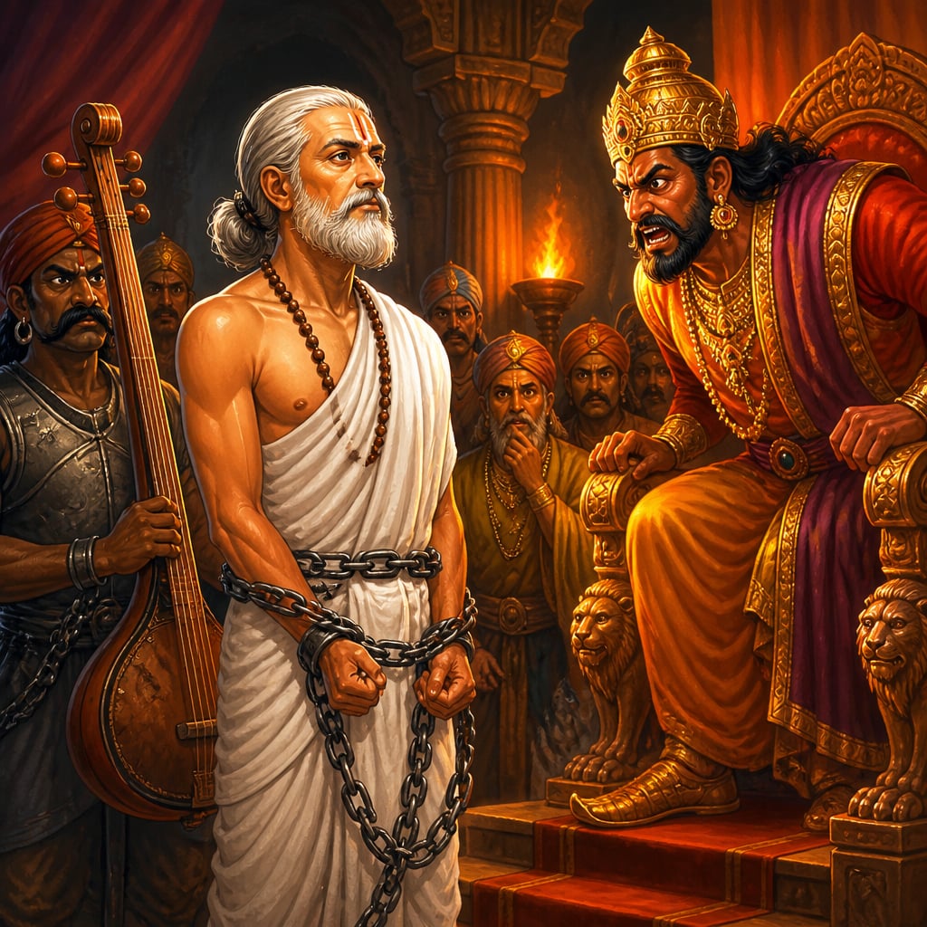 Annamacharya in chains refusing the king
