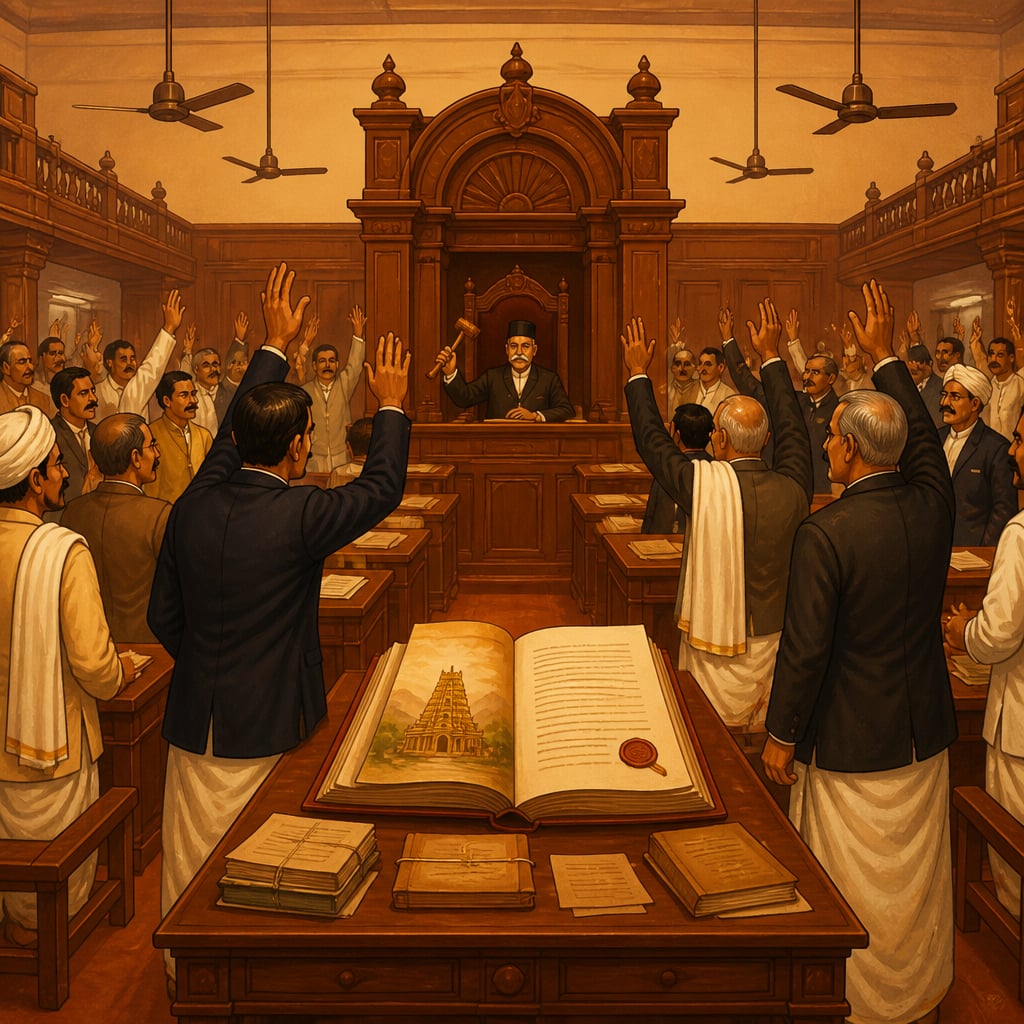 The Madras Legislature passing the 1932 TTD Act