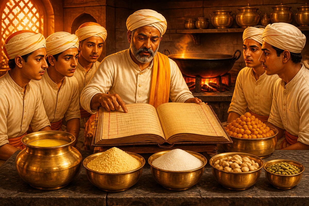 The dittam read over the measured ingredients