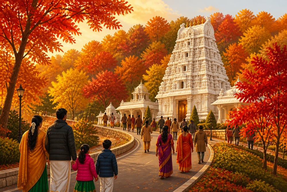 The Venkateswara temple on a Pittsburgh hillside