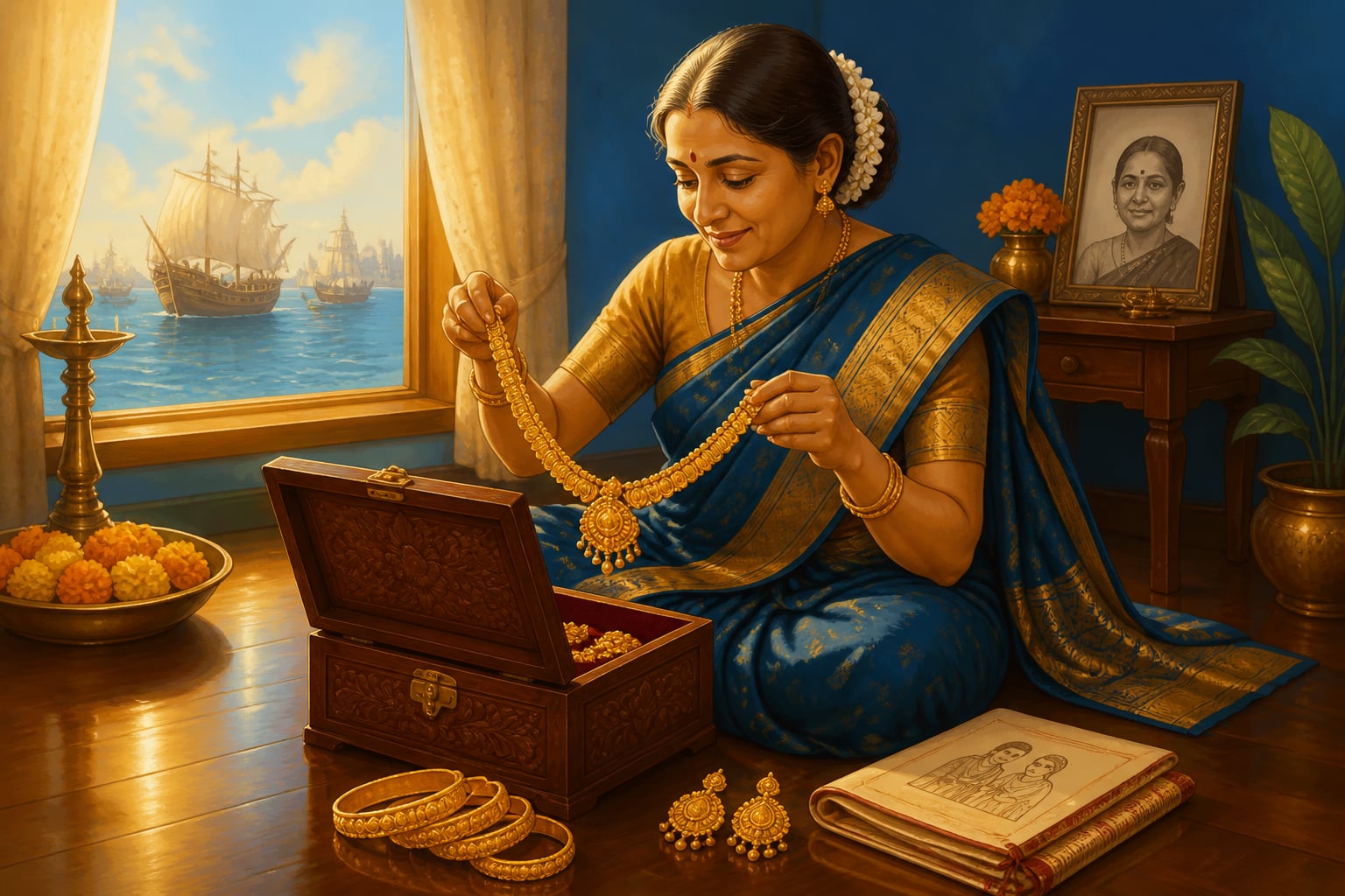 Chennai woman opening her heirloom stridhan gold jewellery box