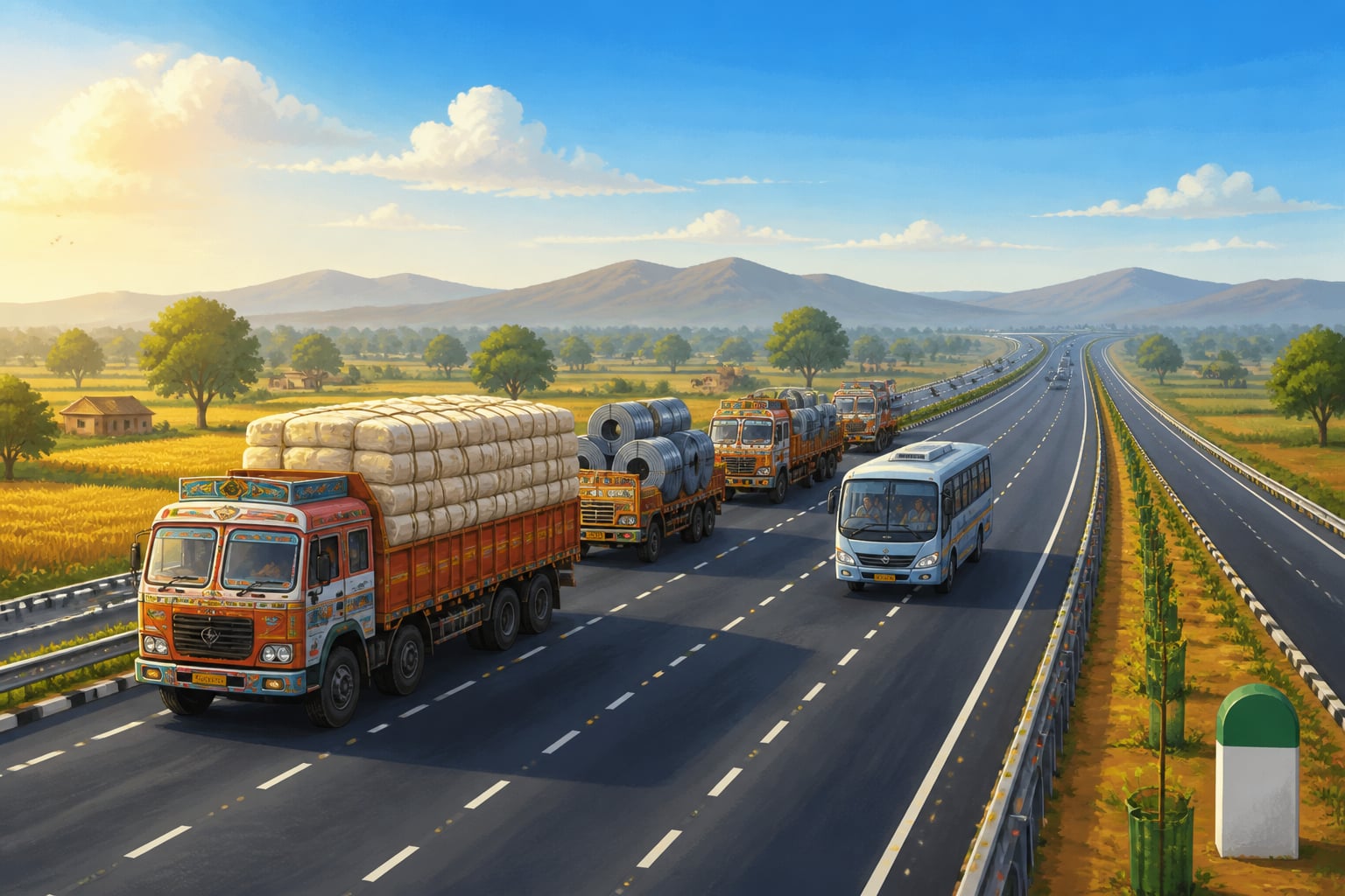 Bharatmala expressway carrying Indian goods northward