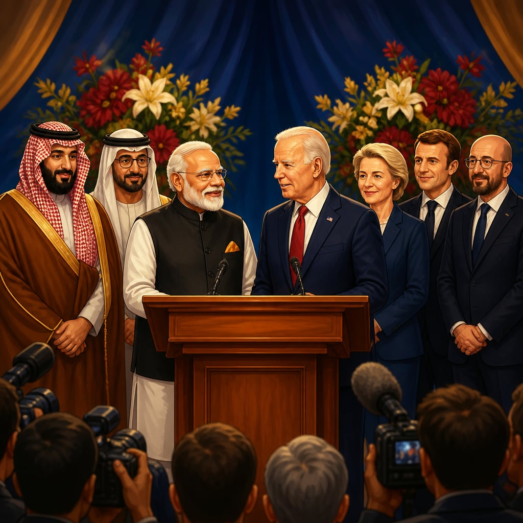 PM Modi and US President announcing IMEC at the G20
