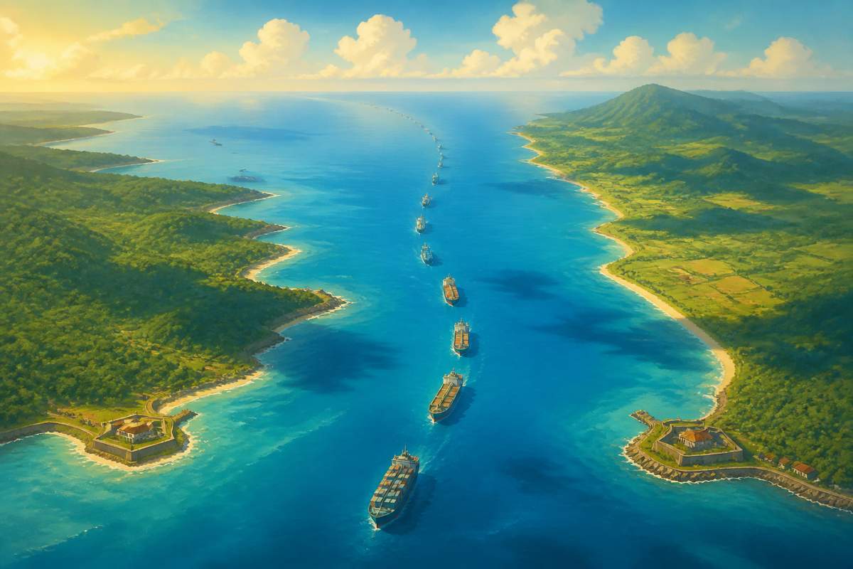 The Malacca Straits viewed from above