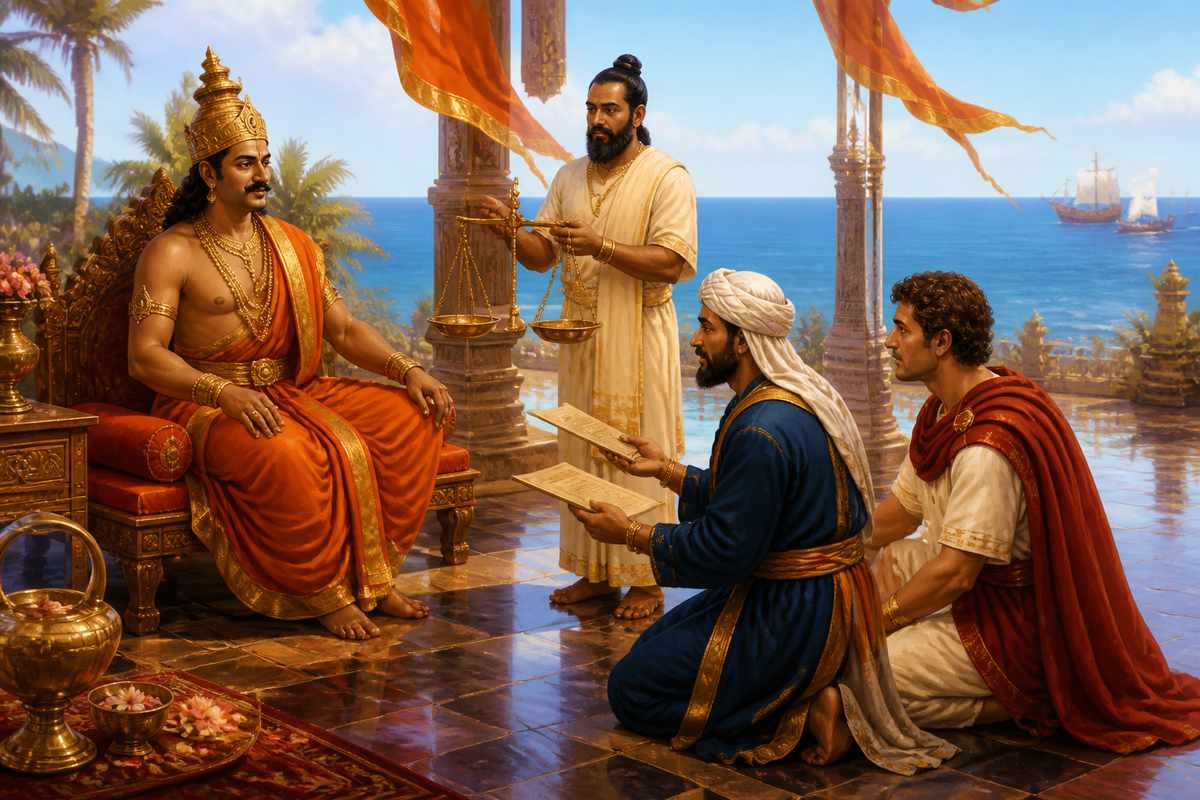 King Cheraman Perumal in his Malabar seaside court