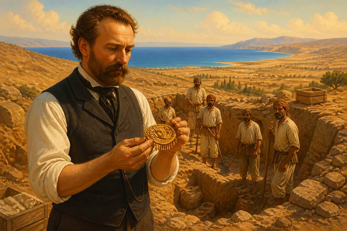 Heinrich Schliemann at the Hisarlik excavation in 1871