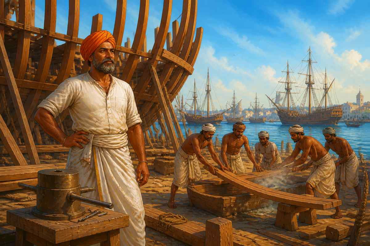 Master Indian shipwright at a 1700 Surat shipyard